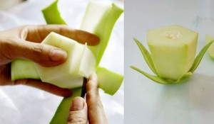 Cách tỉa hoa súng đơn giản từ quả đu đủ